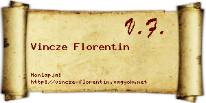 Vincze Florentin névjegykártya